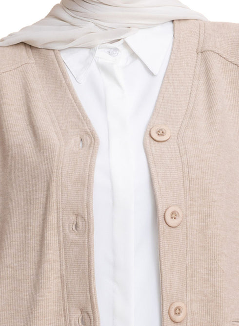 Latte RD-Button Sweater